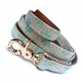 Flower Fabric Dog Leads - Blue